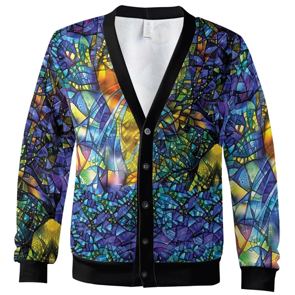 Cat Stained Glass Cardigan - 2