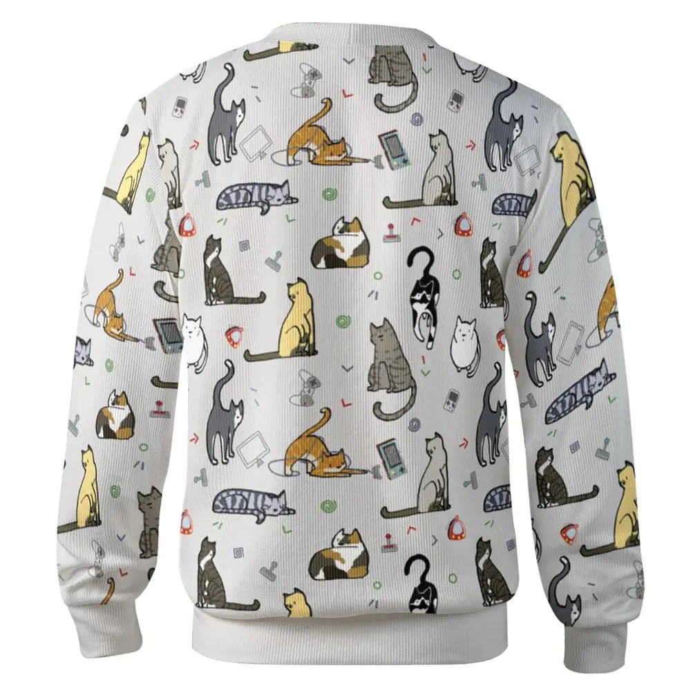 Cat the Gamer Pattern Cardigan - 3