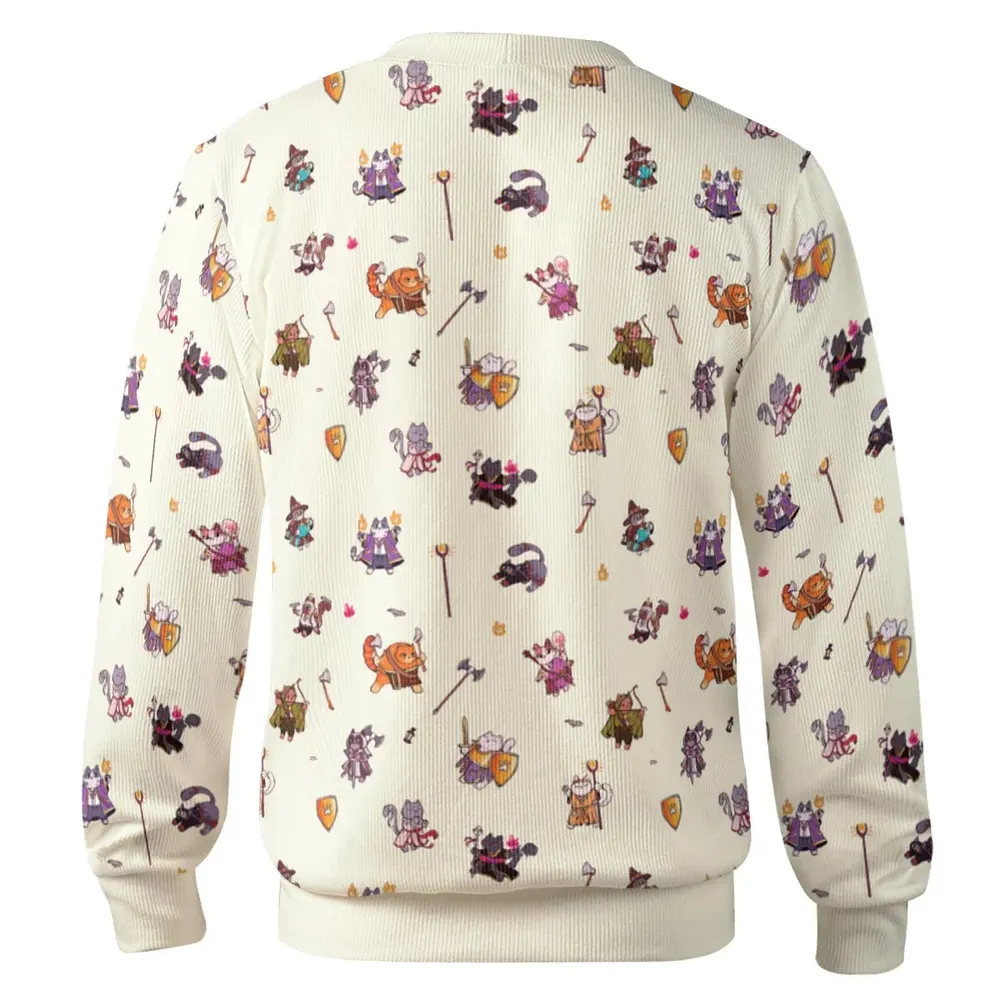 Cats In DnD Pattern Cardigan - 3