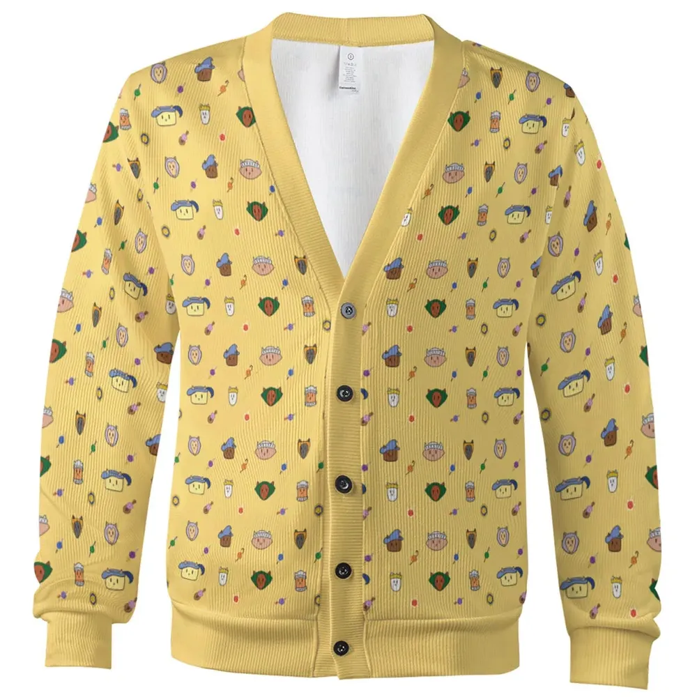 Cat DND Classes Pattern Cardigan - 2