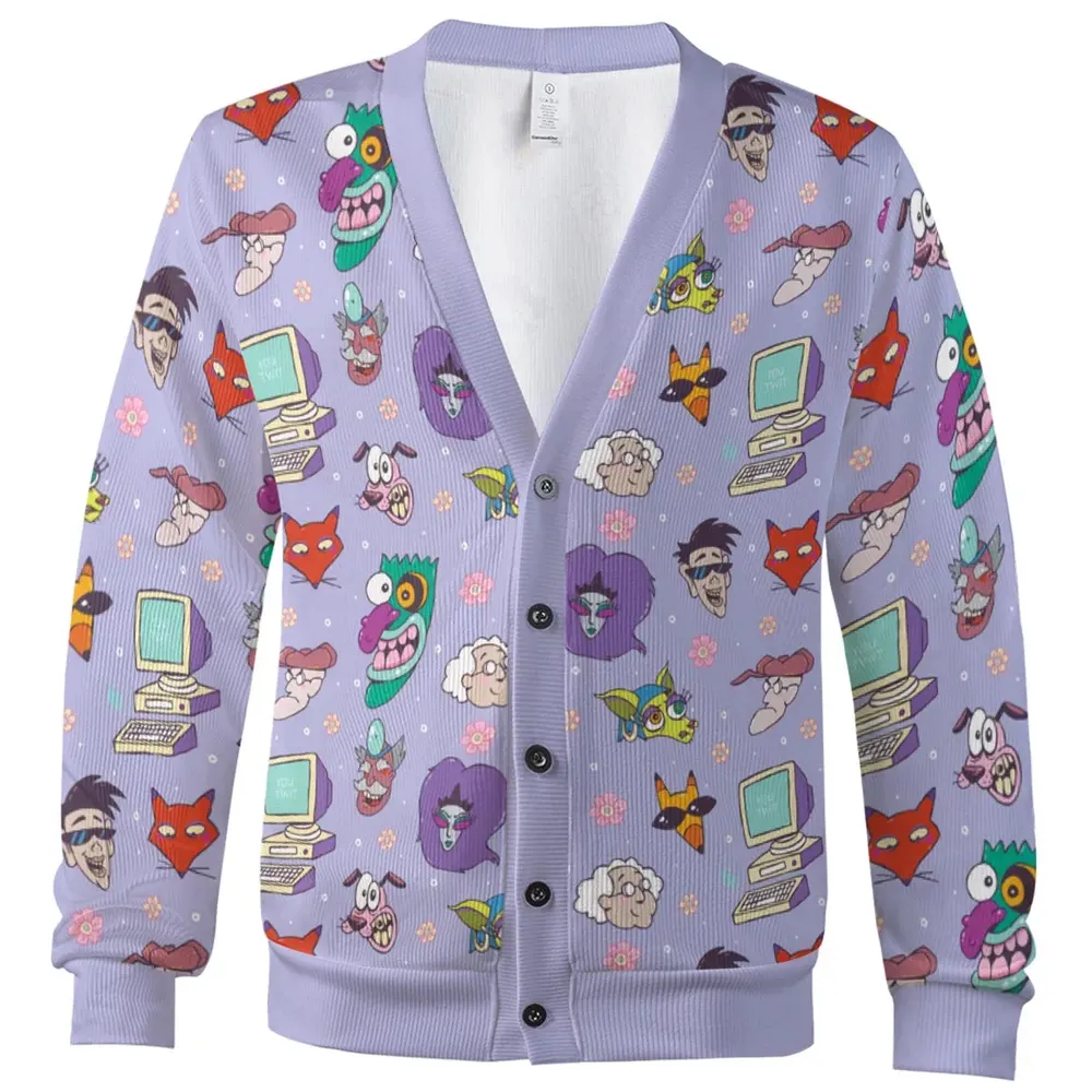Courage the Cowardly Dog Characters Pattern Cardigan - 2