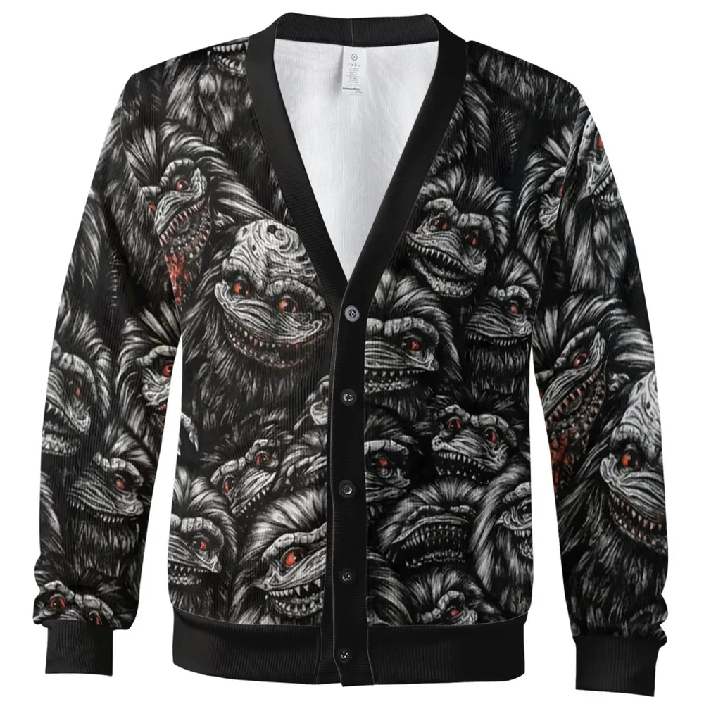 Critters Pattern Halloween Cardigan - 2