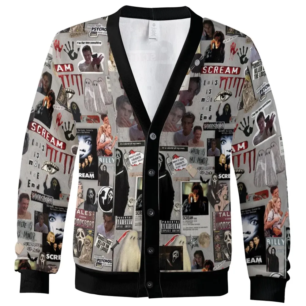 Crime Scene Scream Aesthetic Pattern Cardigan - 2