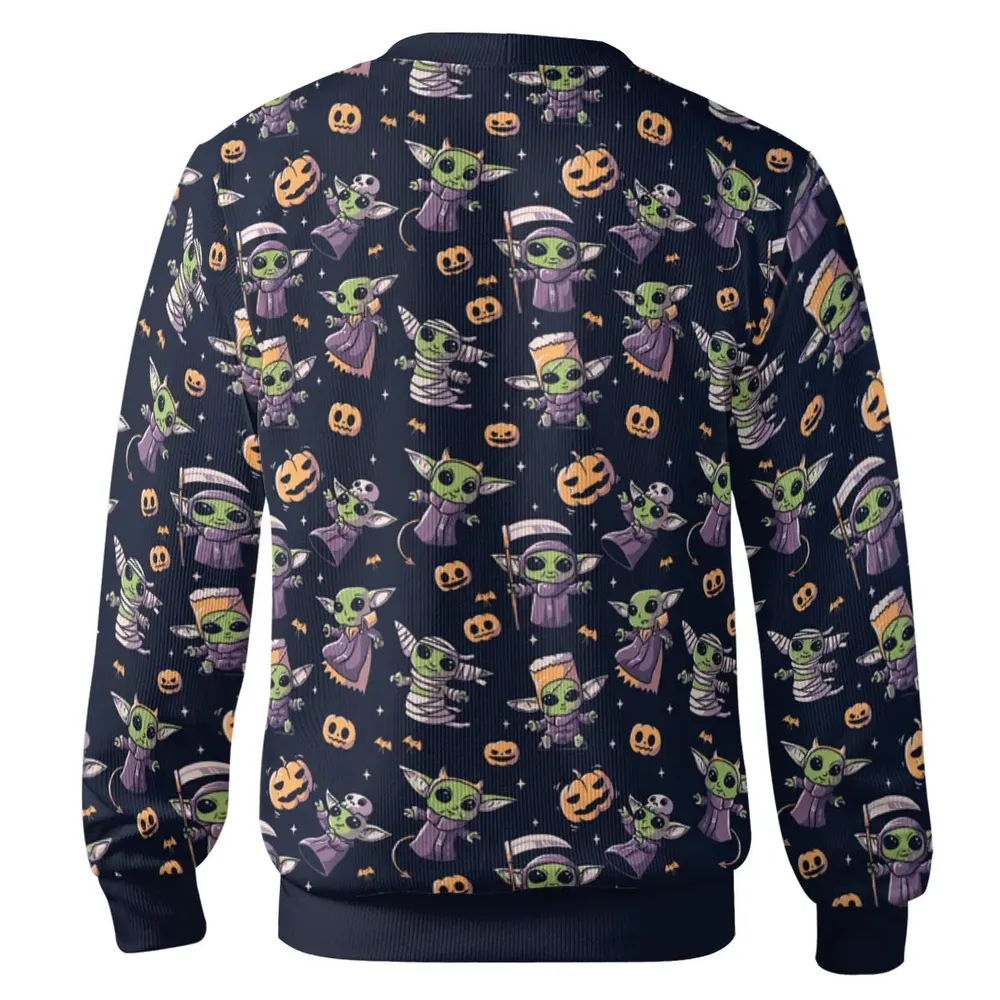 Cute Baby Yoda Halloween Pattern Cardigan - 3