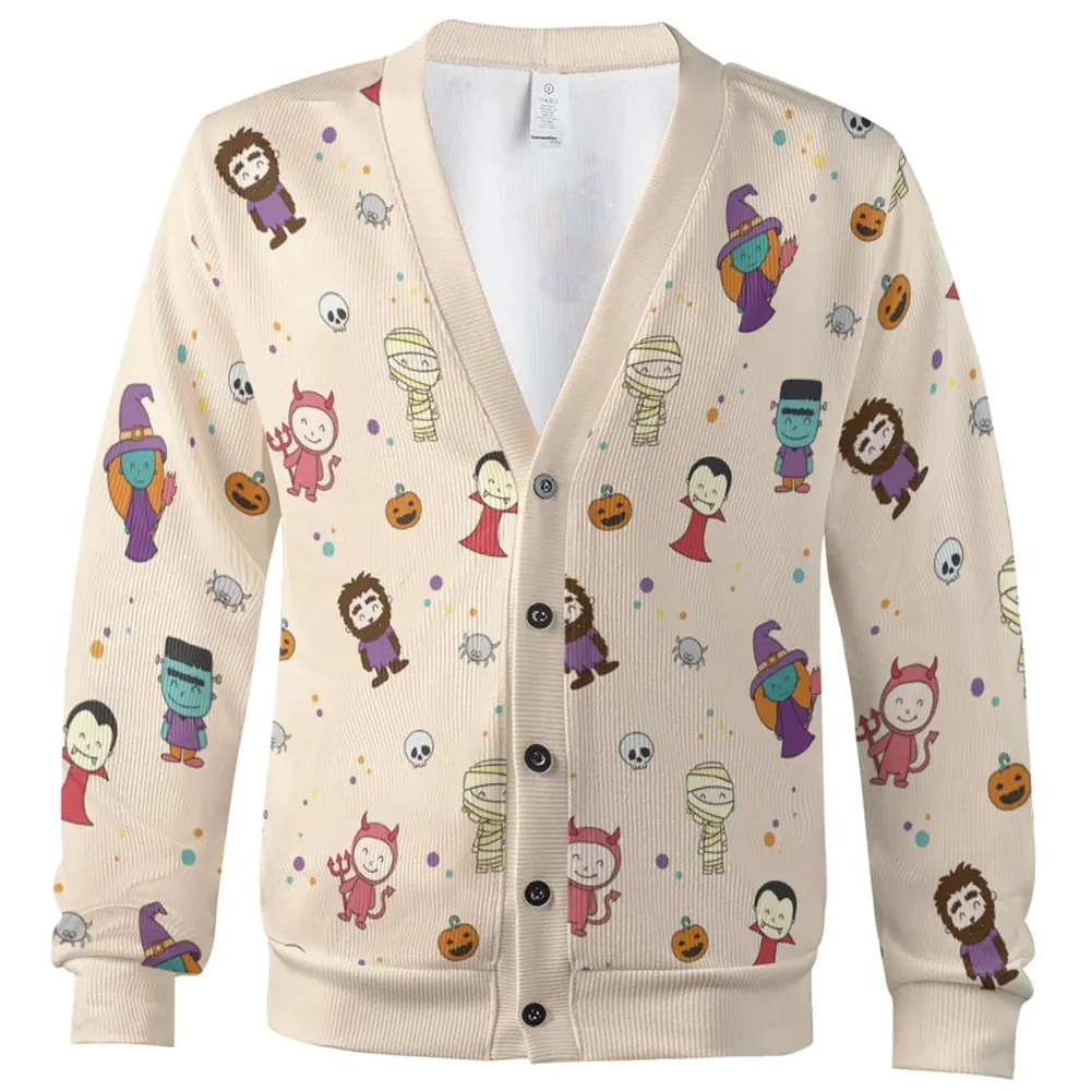 Cute Halloween Characters Pattern Cardigan - 2
