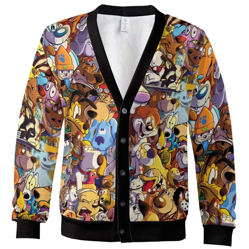 Dogs From Famous Cartoons Cardigan - 2