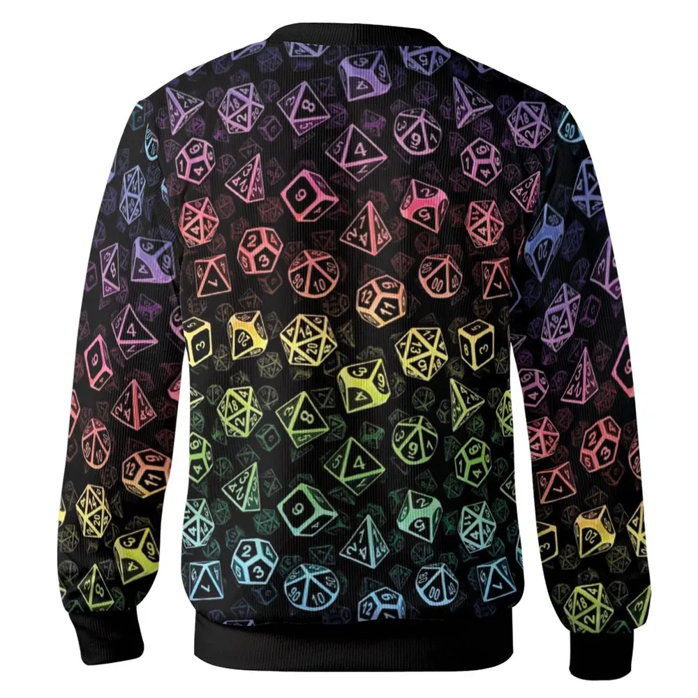 DnD Rainbow Dice Set Pattern Cardigan - 3