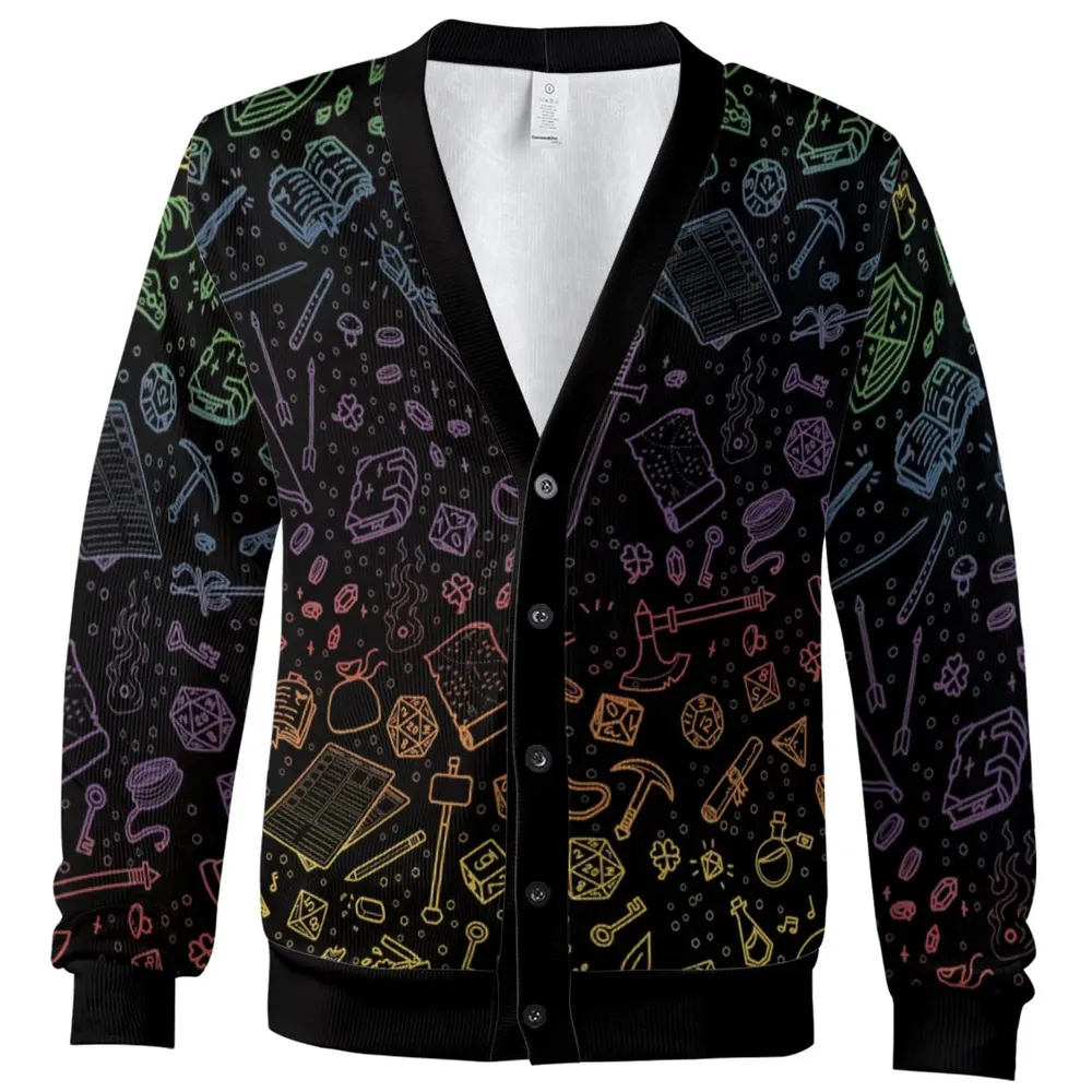 DnD Tabletop RPG Pattern Cardigan - 2
