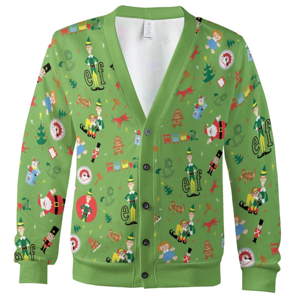 ELF Christmas Pattern Cardigan - 2