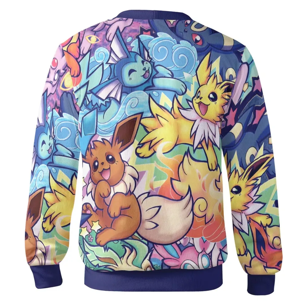 Evolutionary line of Eevee Pokemon Cardigan - 3