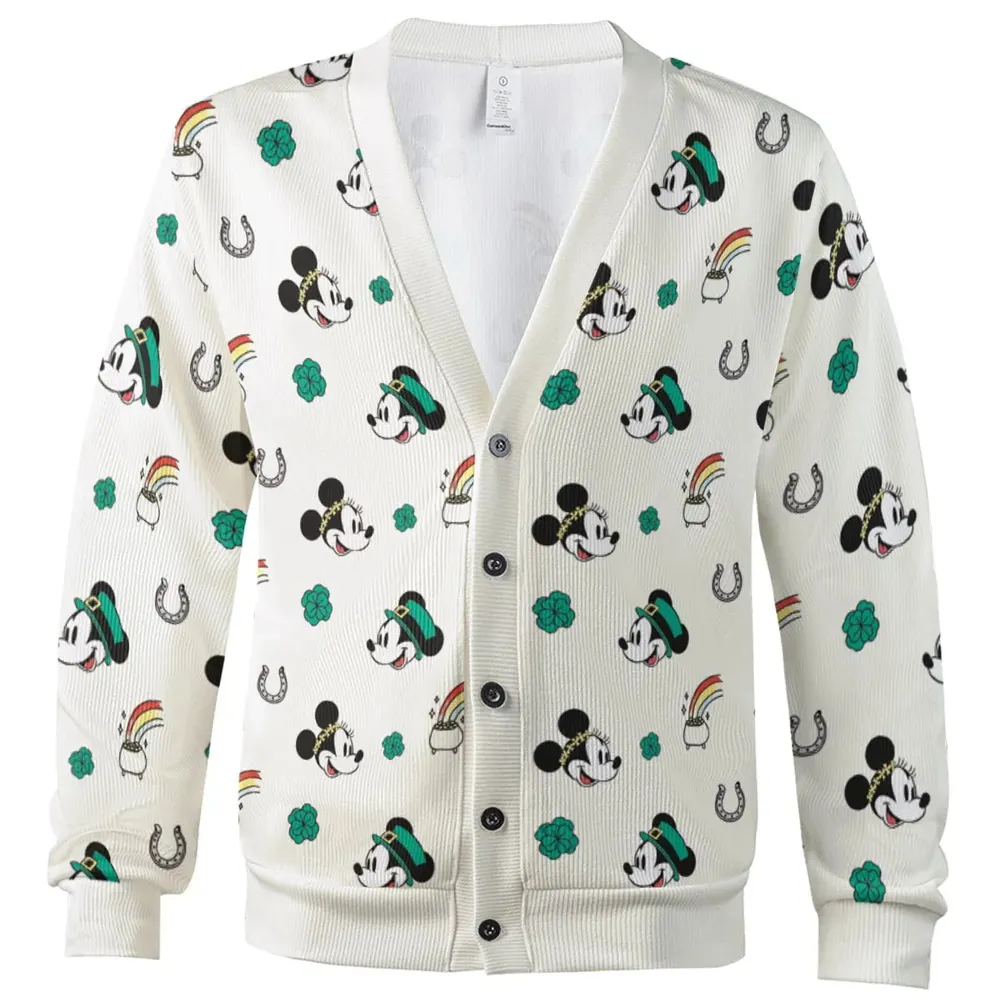 Mickey and Minnie St. Patrick's Day Pattern Cardigan - 2