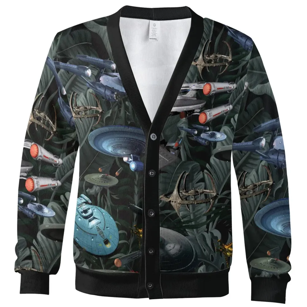 Star Trek Spaceship Pattern Cardigan - 2