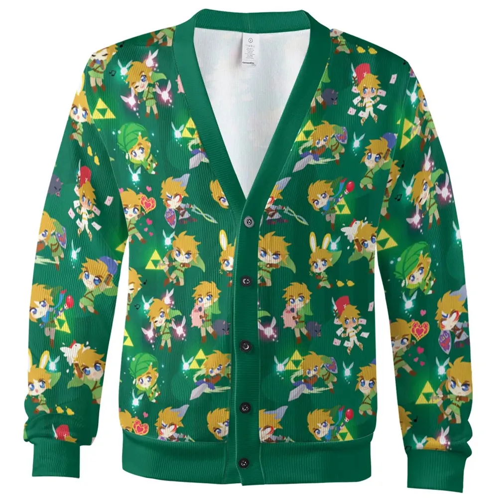 Cute Link Posing The Legend Of Zelda Cardigan - 2