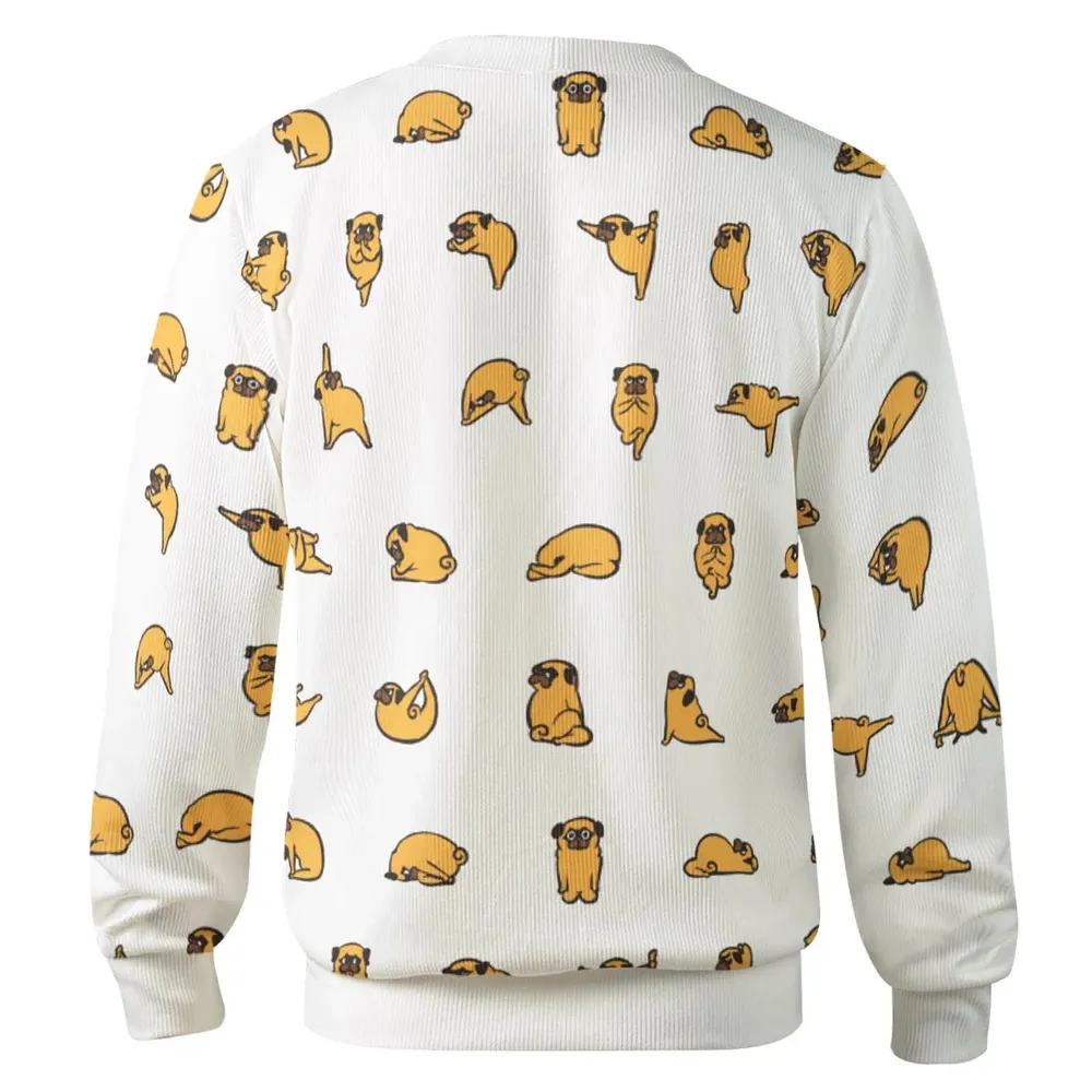 Pug Hot Yoga Pattern Cardigan - 3