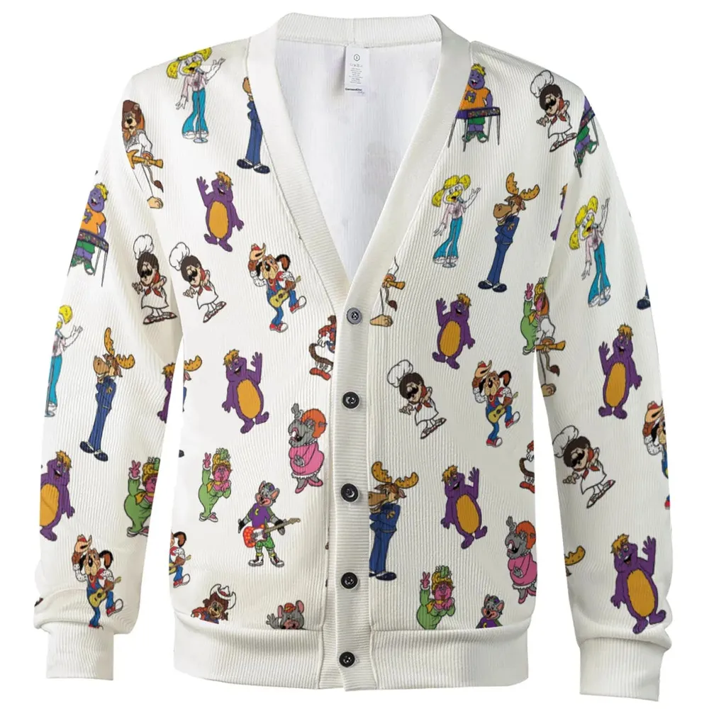 80s Pizza Time Theater Chuck E Cheese Cardigan - 2