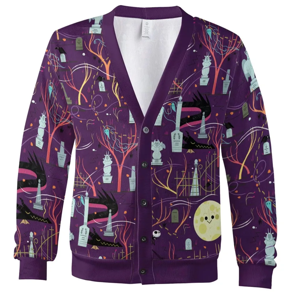 Nostalgic 80s 90s Spooky Scene Cardigan - 2