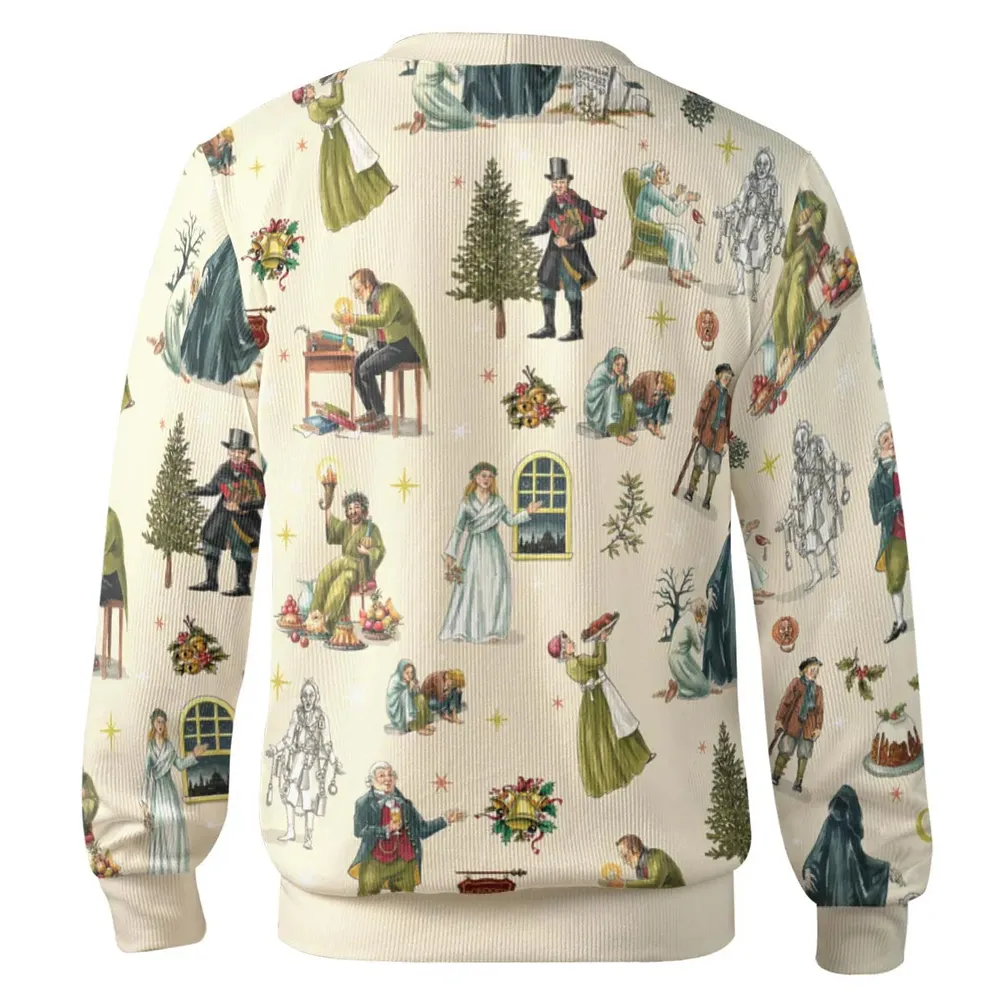 A Christmas Carol Characters Pattern Cardigan - 3
