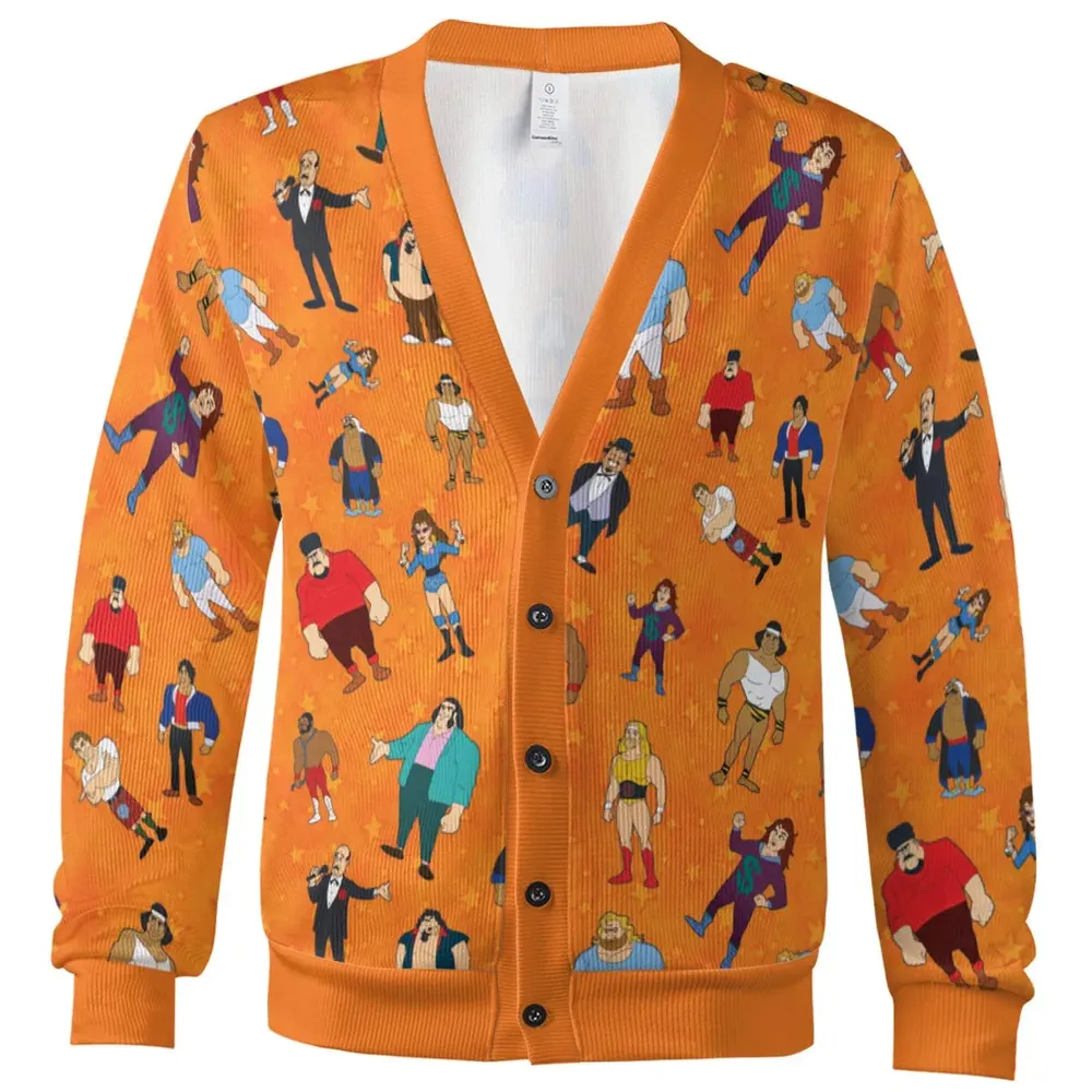 80s Hulk Rock 'n' Wrestling Characters Cardigan - 2