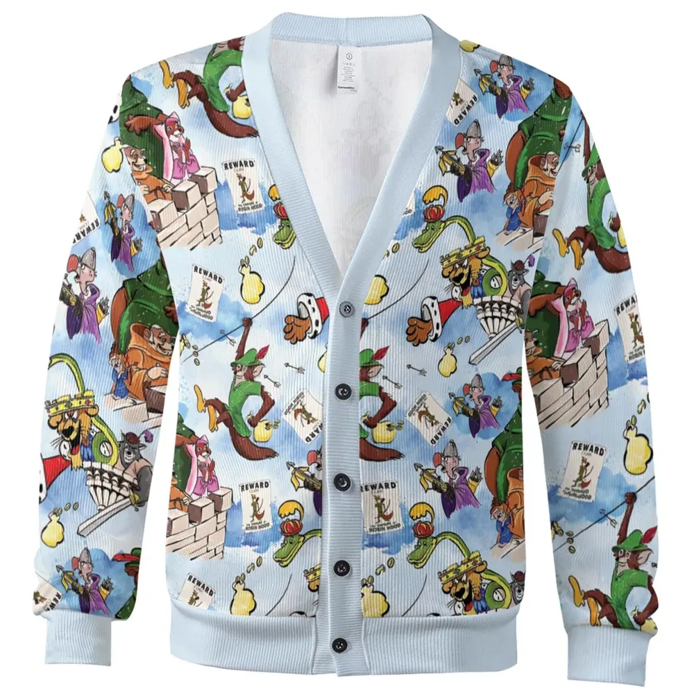 Robin Hood Characters Pattern Cardigan - 2