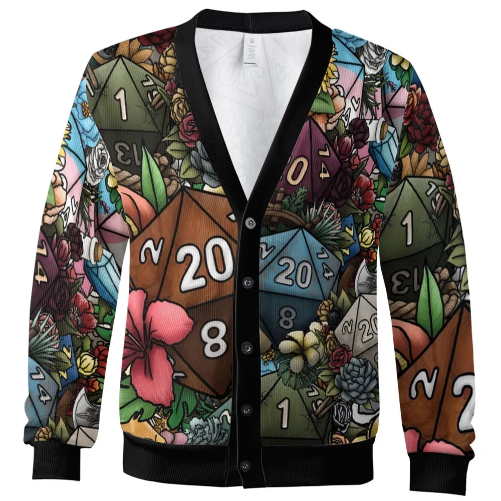 Flower Dice DnD Cardigan - 2