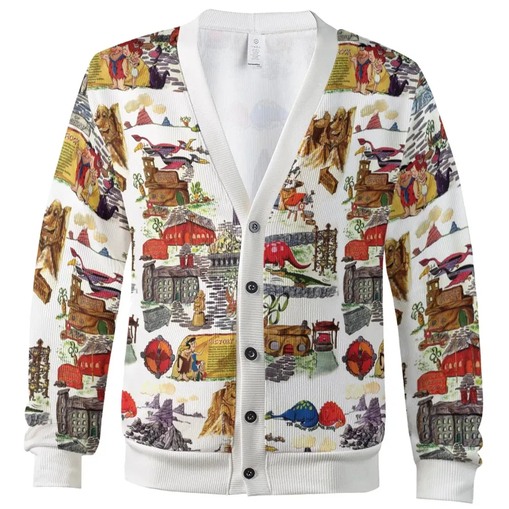 History Of Bedrock Flintstones Cardigan - 2