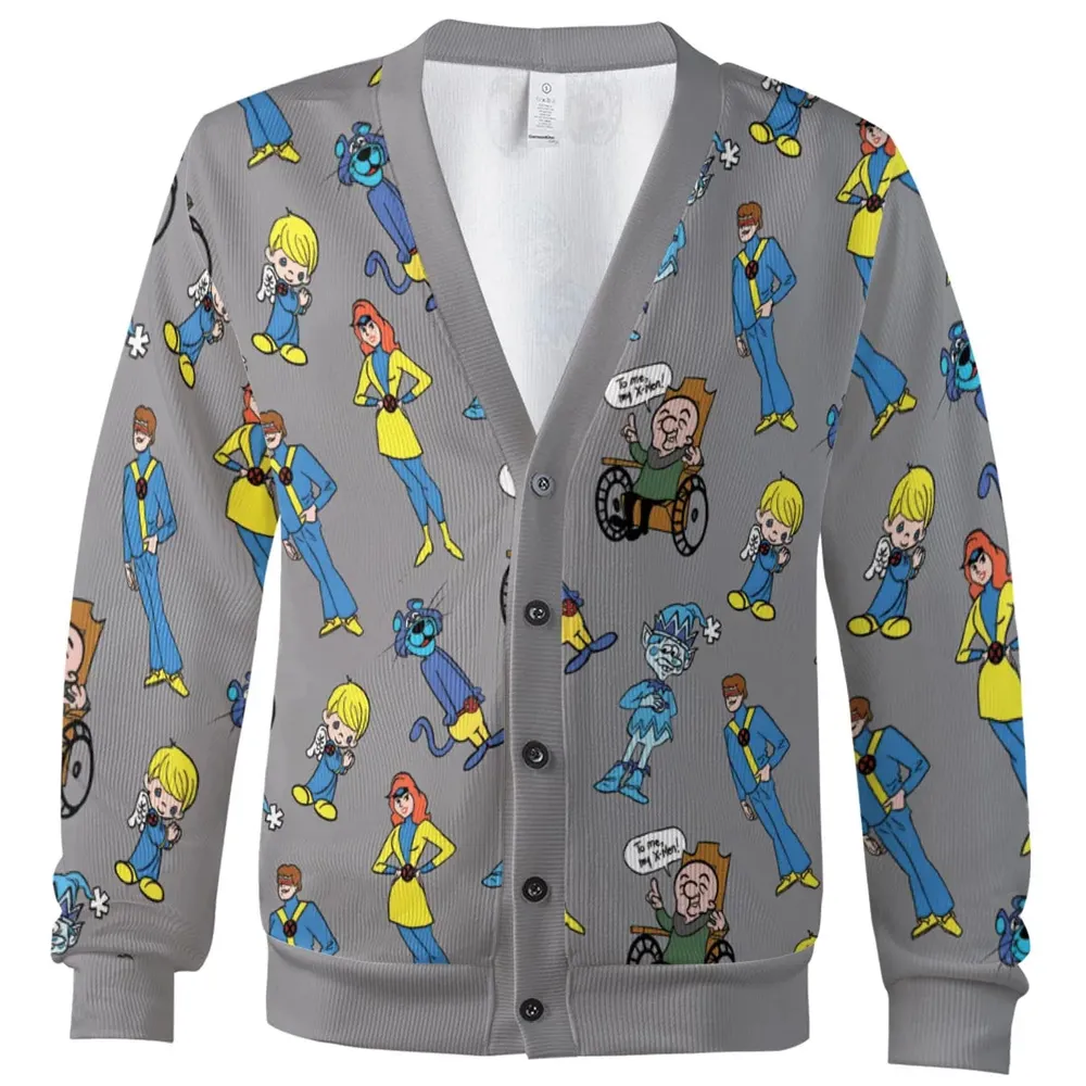 70s Saturday Morning Superhero Cartoon Cardigan - 2
