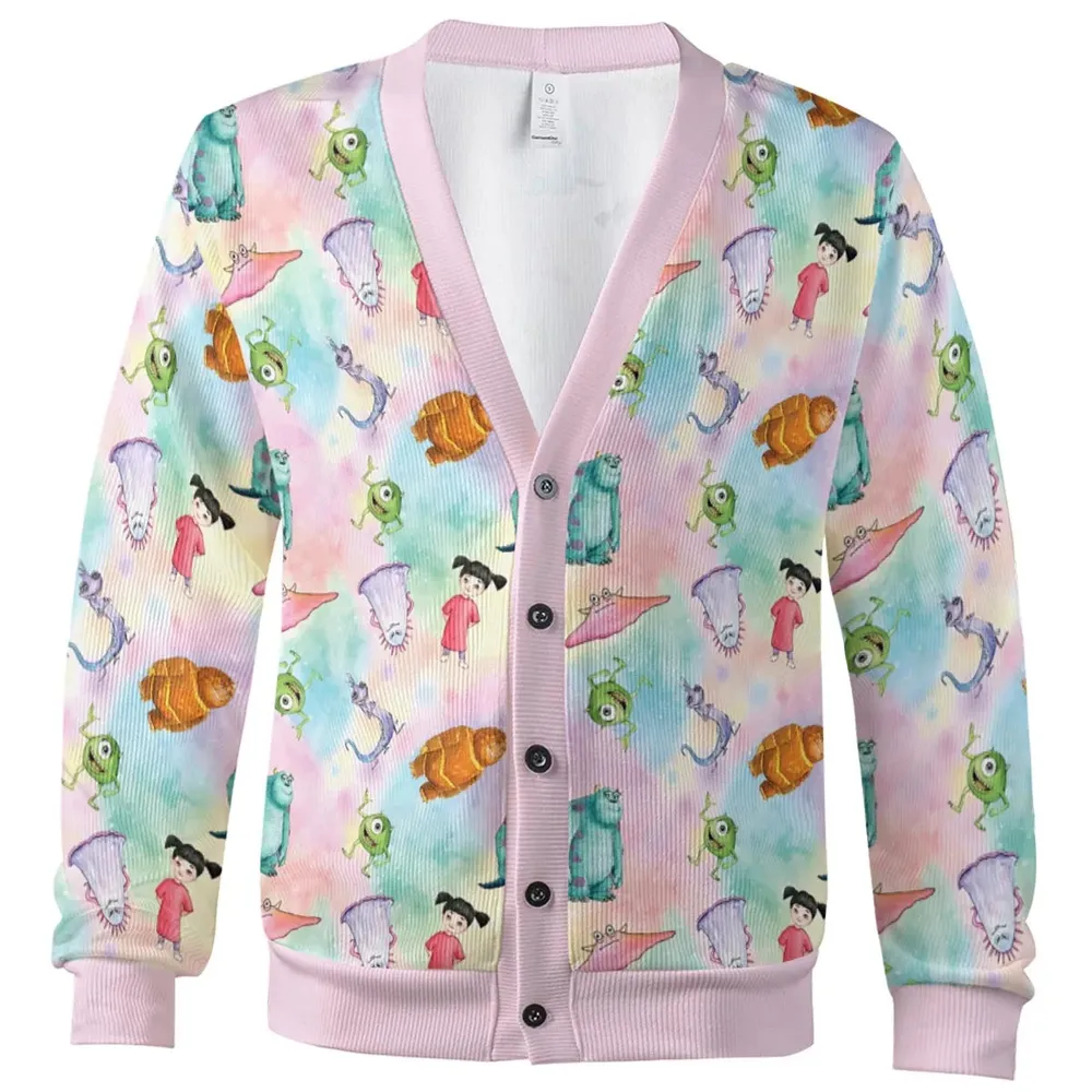 Watercolor Monsters Friends Cardigan - 2