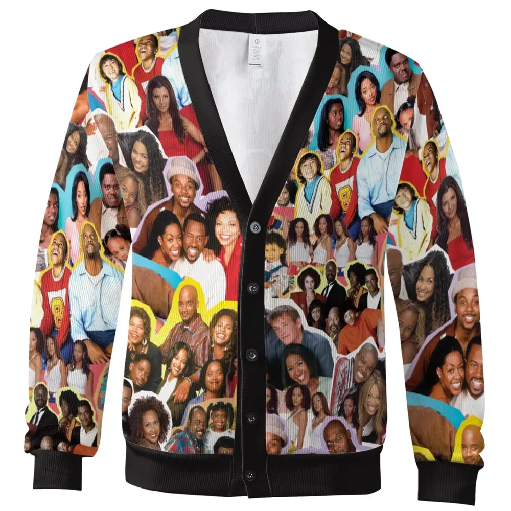 Old Black Sitcom Shows Collage Cardigan - 2