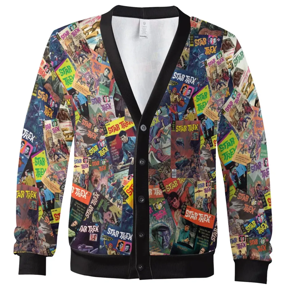 Vintage 1970s Star Trek Comic Books Collage Cardigan - 2
