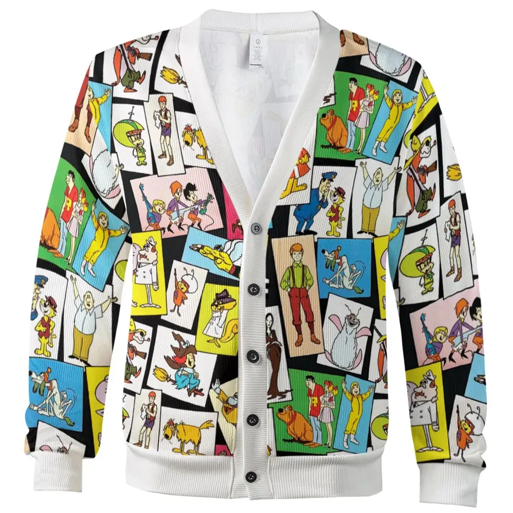 Back To The Day Old Cartoon Shows Cardigan - 2