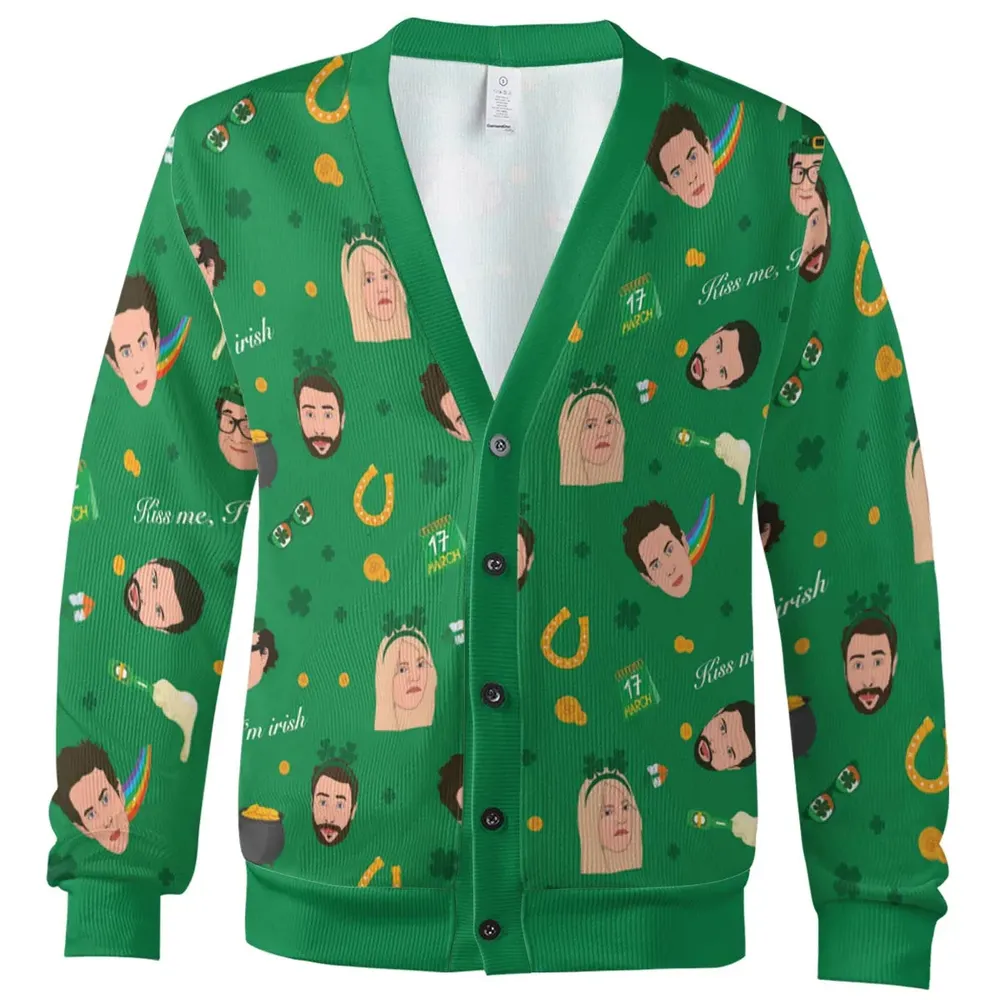 Kiss Me I'm Irish It's Always Sunny in Philadelphia Cardigan - 2
