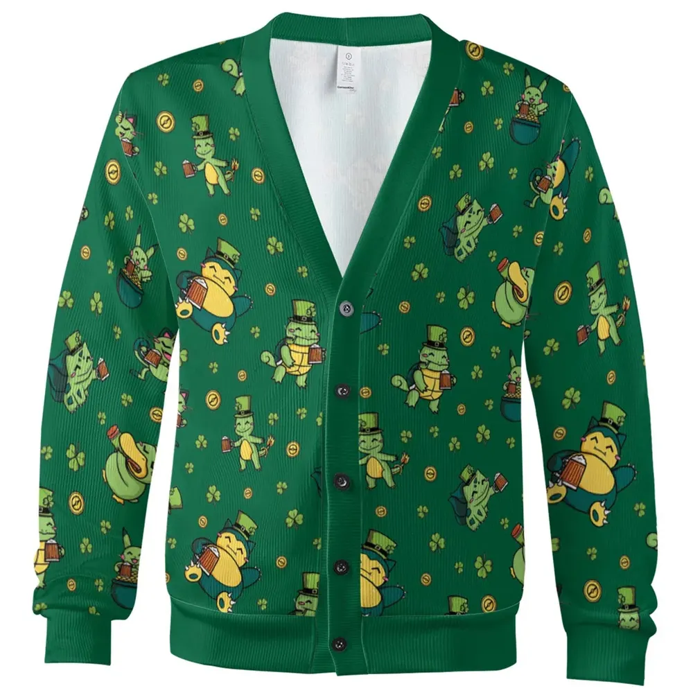 Happy St. Patrick day Pokemon Green Cardigan - 2