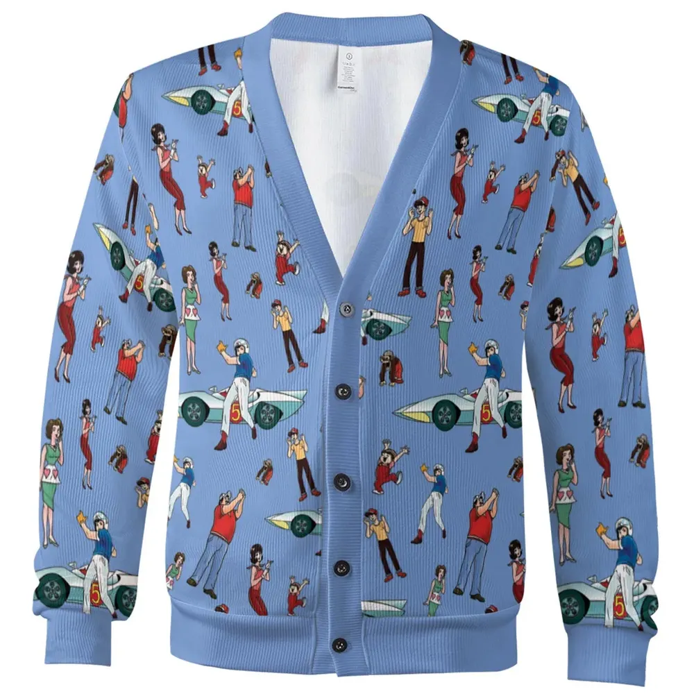 Speed Racer Characters Pattern Cardigan - 2