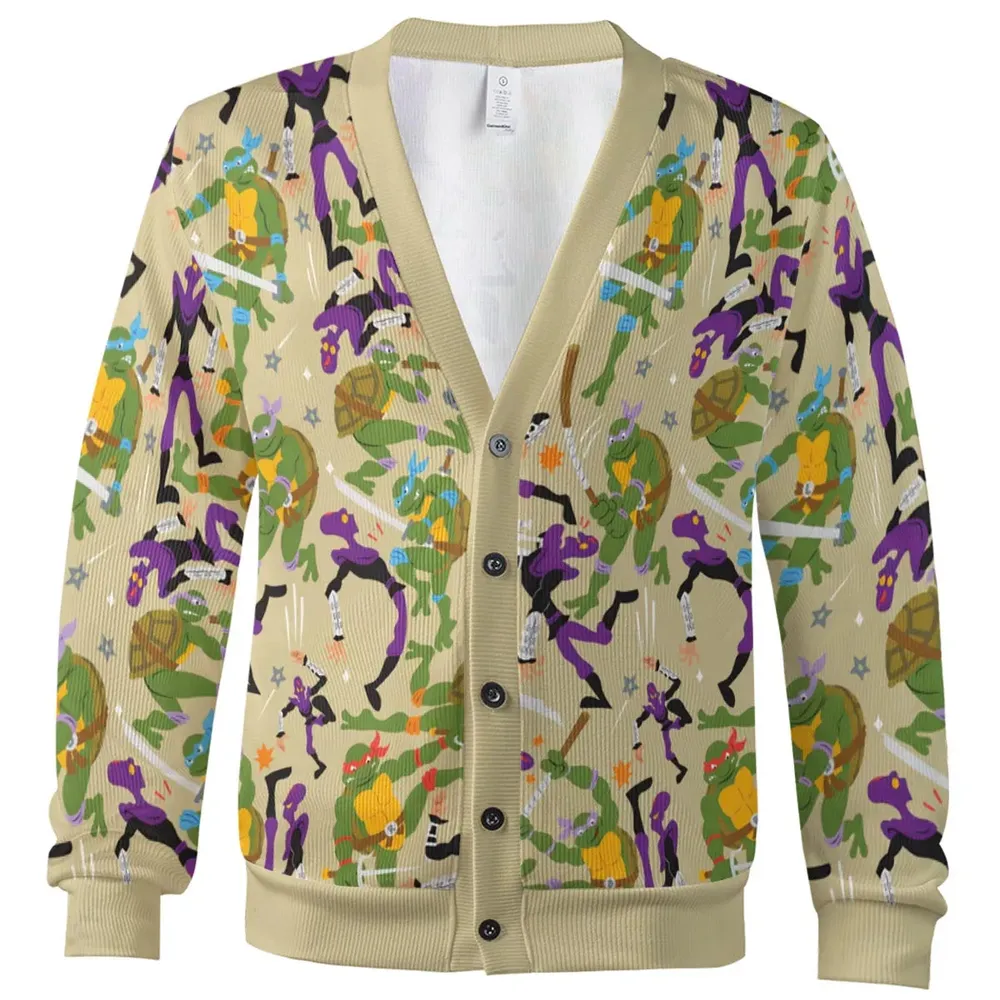 Green and Purple Battle TMNT Cardigan - 2