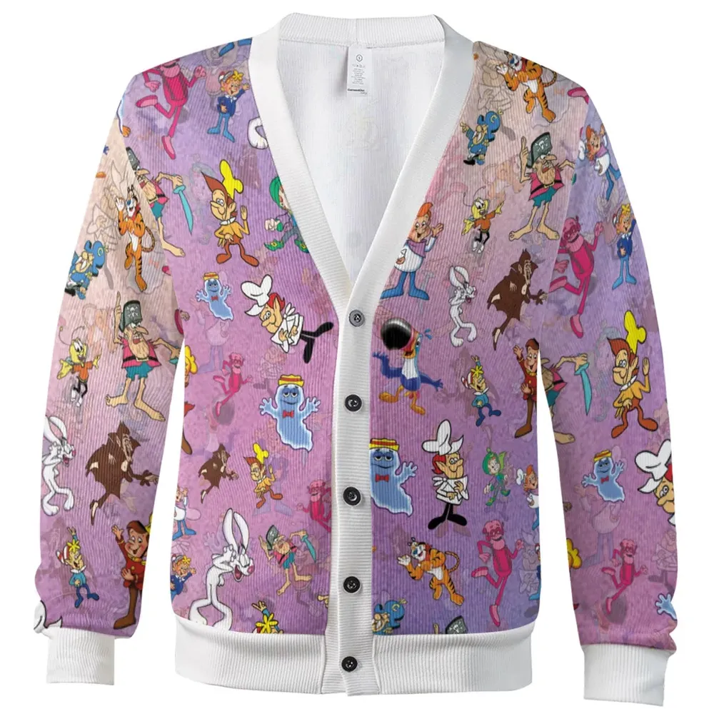 80s 90s Commercial Cereal Mascots Cardigan - 2
