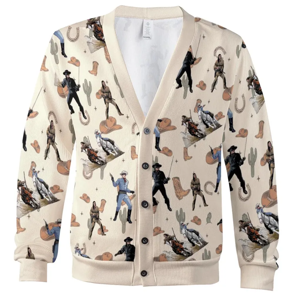 Old Western The Lone Ranger Zorro Tarzan Cardigan - 2