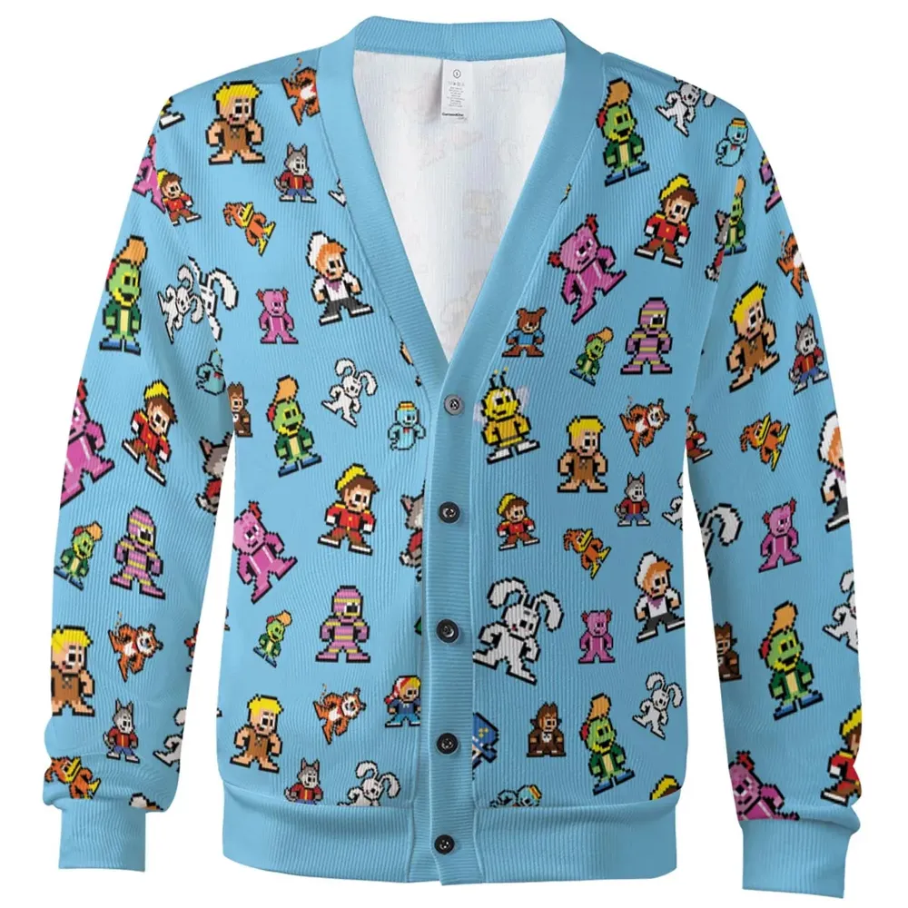 8-bit Breakfast Cereal Icons Cardigan - 2