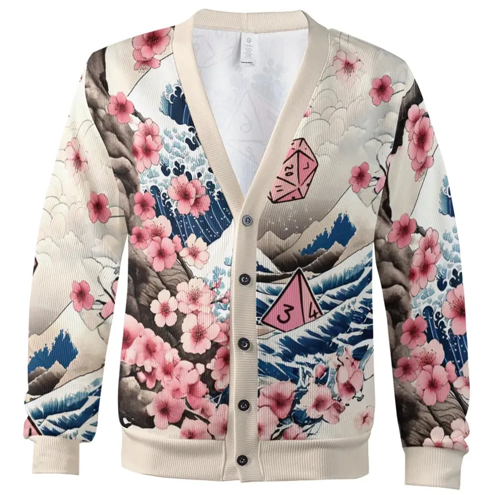 Pink Flower Dice DnD Cardigan - 2