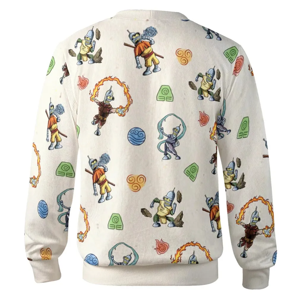 Water Earth Fire Air Bender Futurama Cardigan - 3
