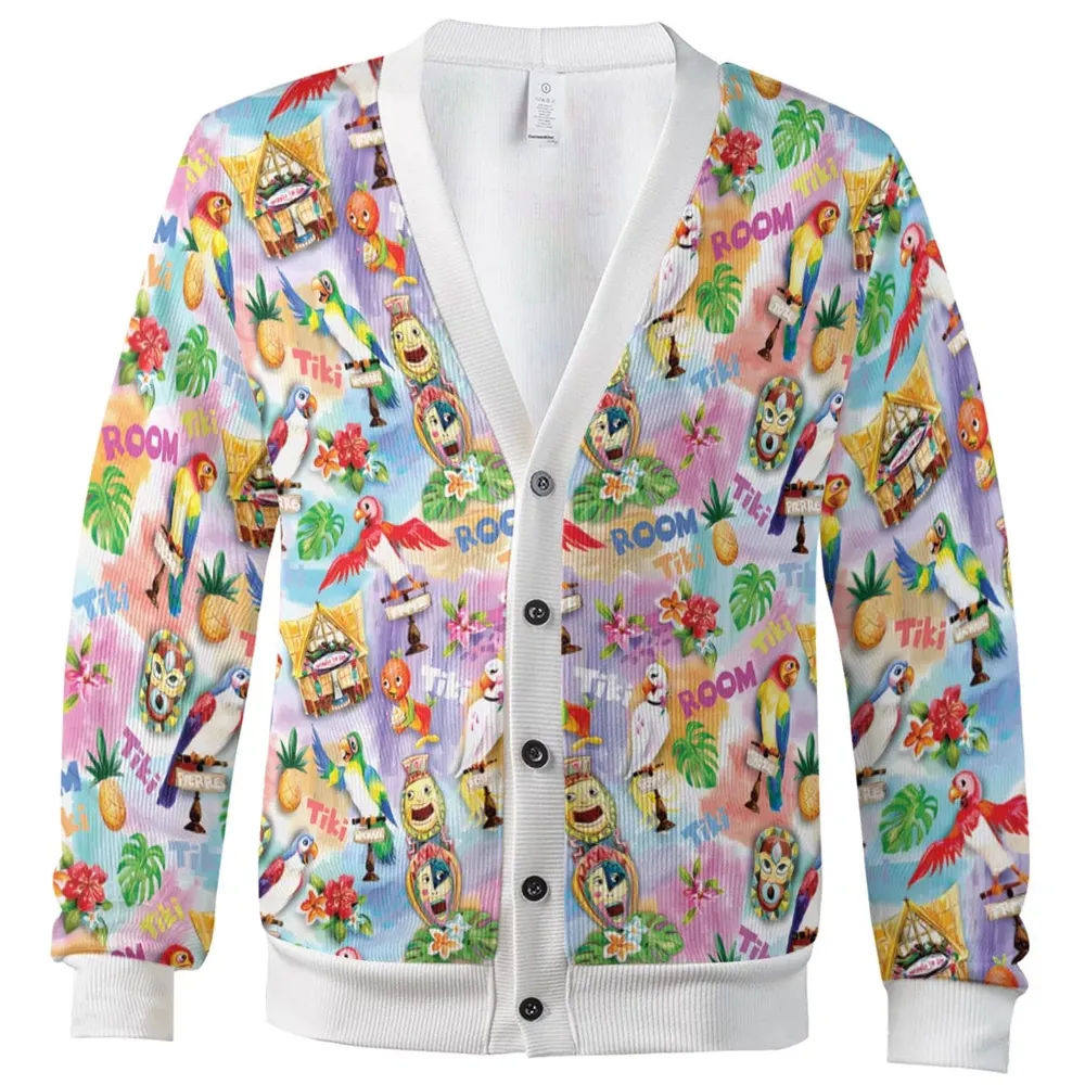 Tiki Room With Orange Bird Cardigan - 2