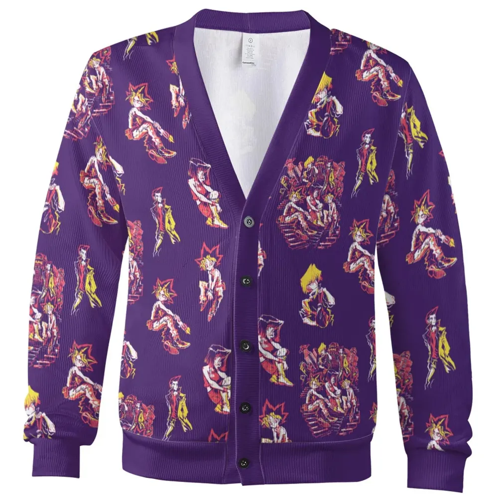Yu Gi Oh Characters Patterns Cardigan - 2