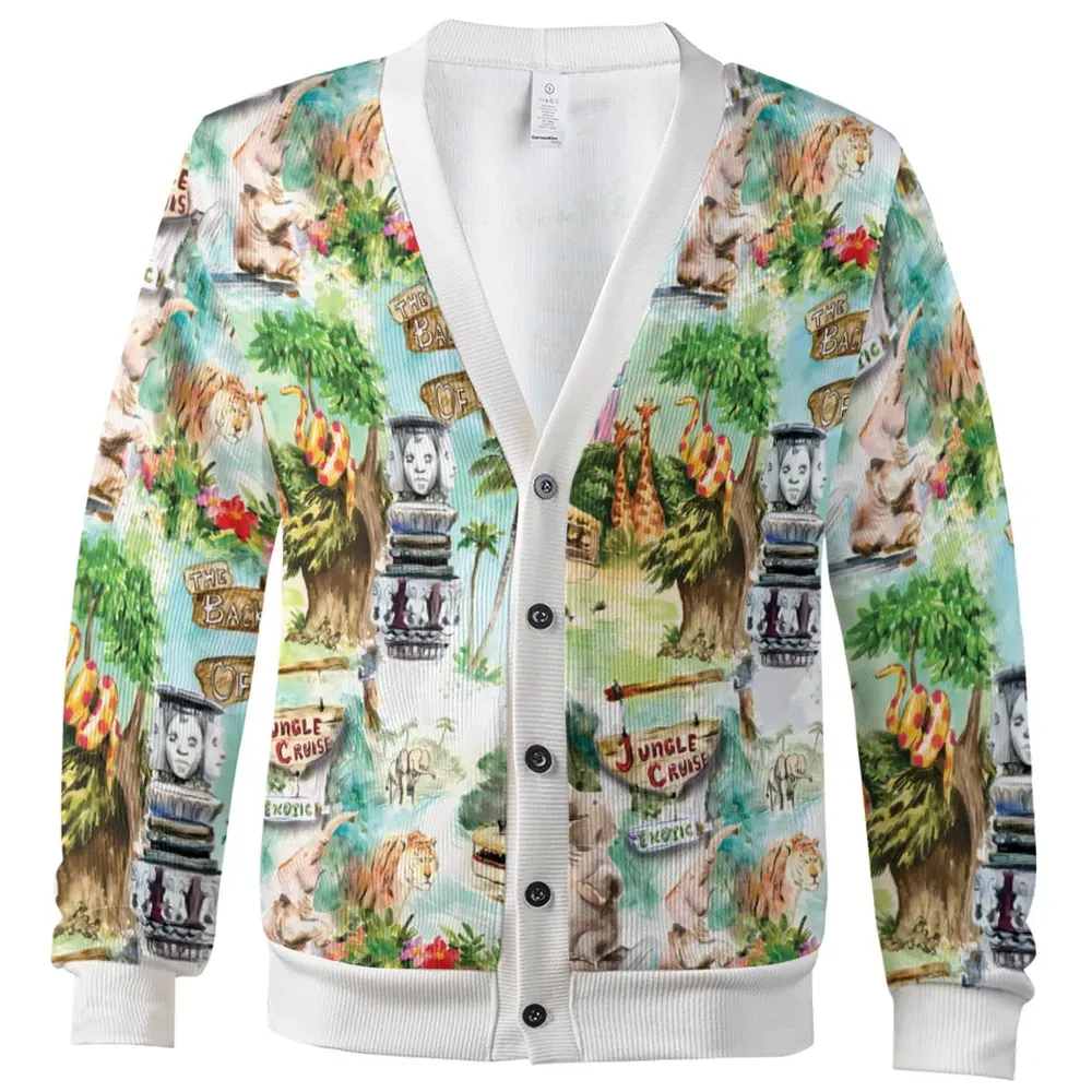 Water Color Jungle Cruise Map Cardigan - 2