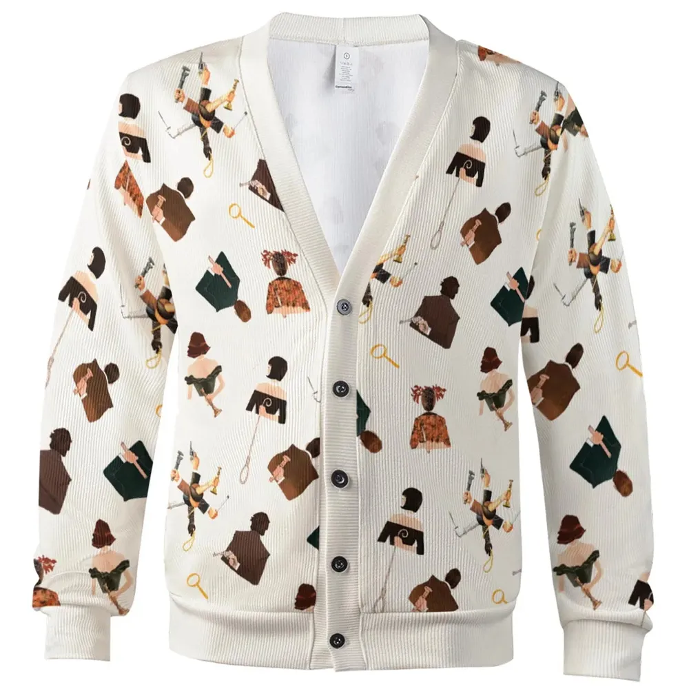 Clue The Movie Characters Pattern Cardigan - 2