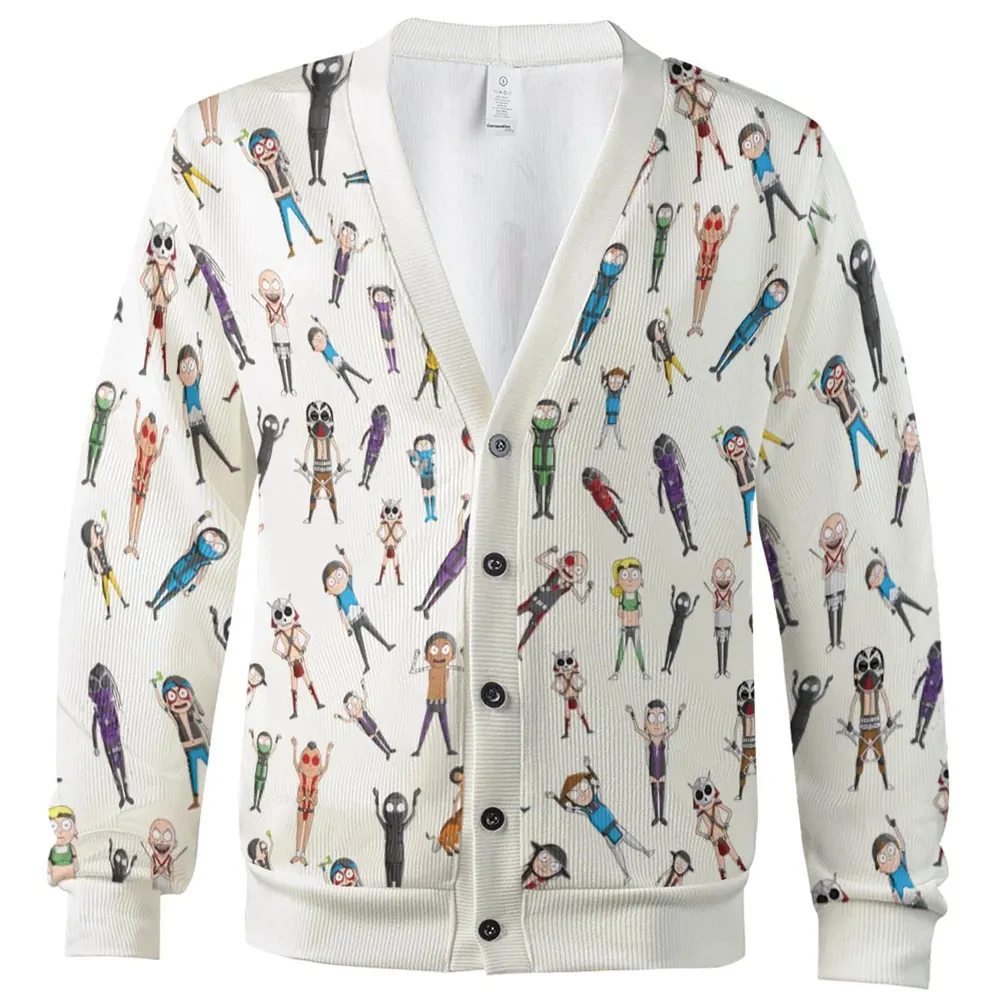 Morty Kombat Morty and Mortal Kombat Mashup Cardigan - 2