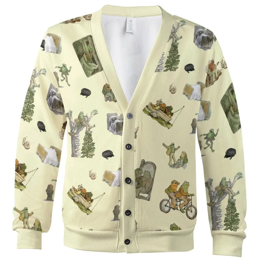 Frog and Toad Pattern Cardigan - 2