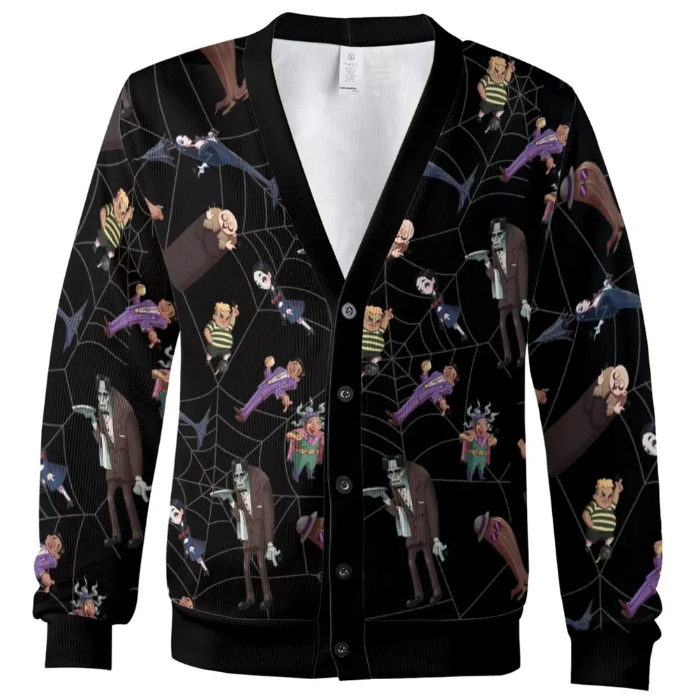 Groovie Addams Family  Cartoon Characters Cardigan - 2