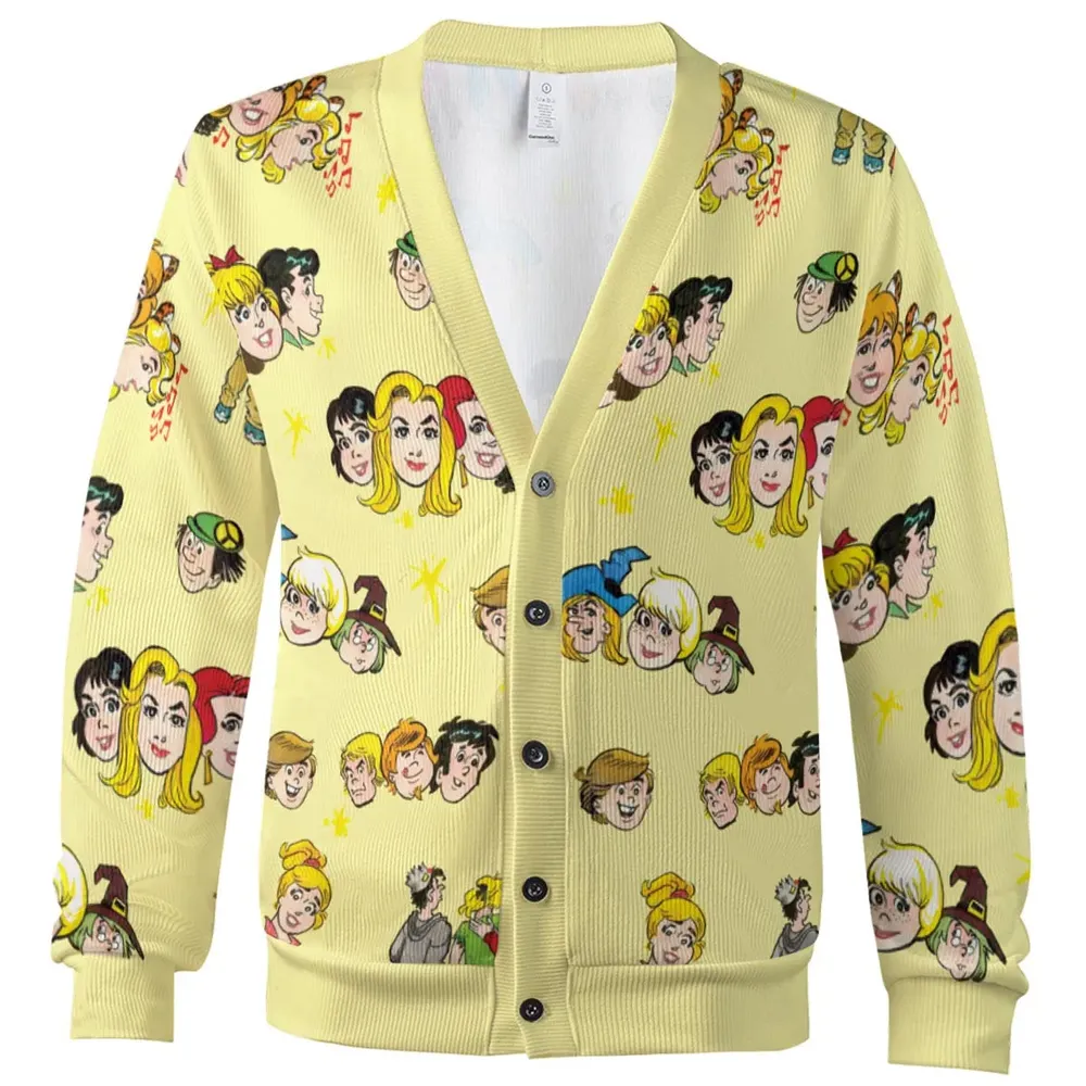 Nostalgic Cartoons in Archie Style Cardigan - 2