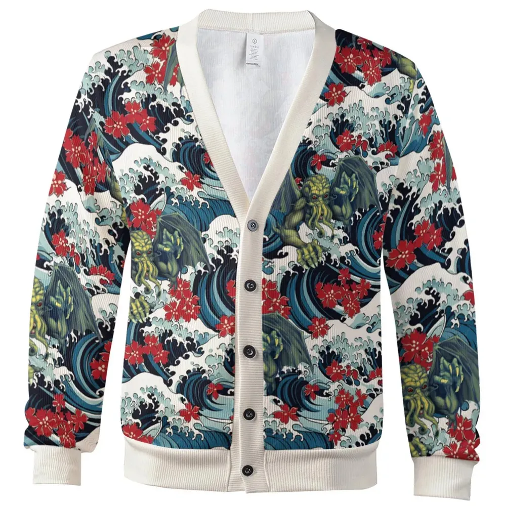 Great Waves Cthulhu Cardigan - 2