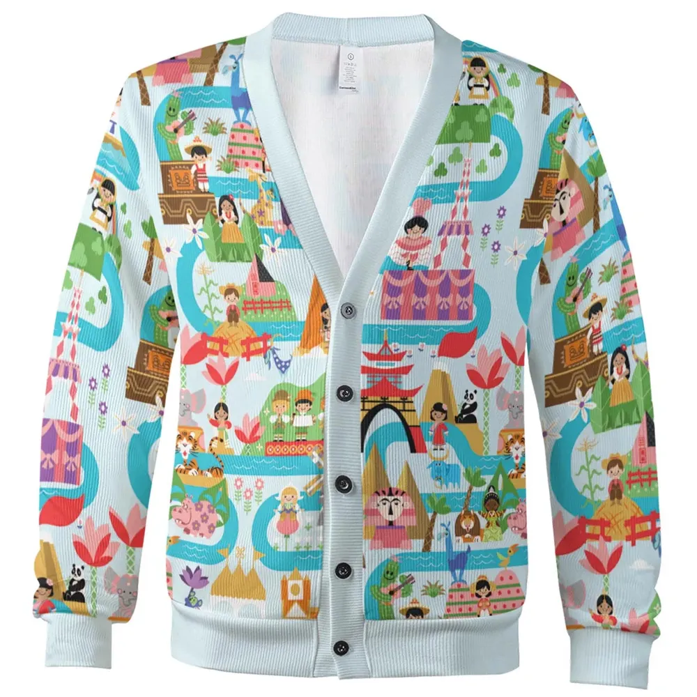 It's Small World Map Cardigan - 2