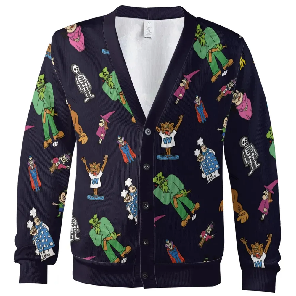 Nostalgic Food Mascots Burger Chef Cardigan - 2